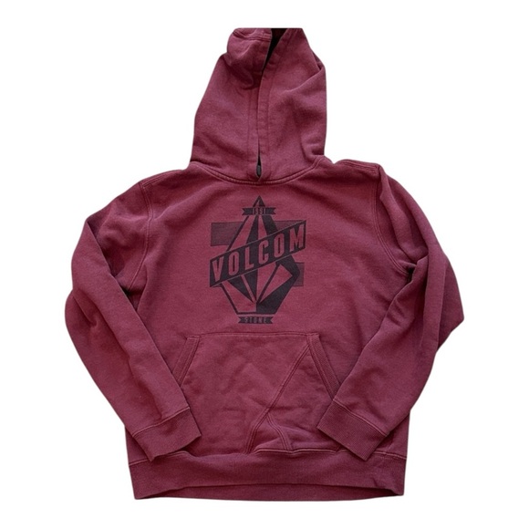 Volcom Kids' Burgundy Hoodie with Black Logo - Picture 1 of 4